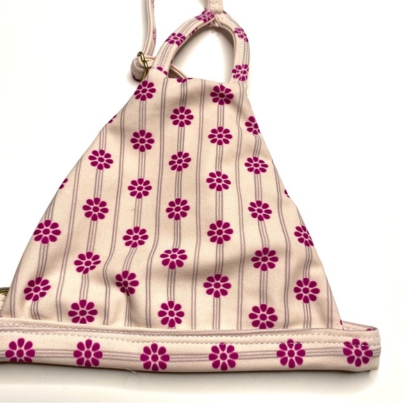 Tori Praver Striped Floral Bikini Top - Picture 2 of 11